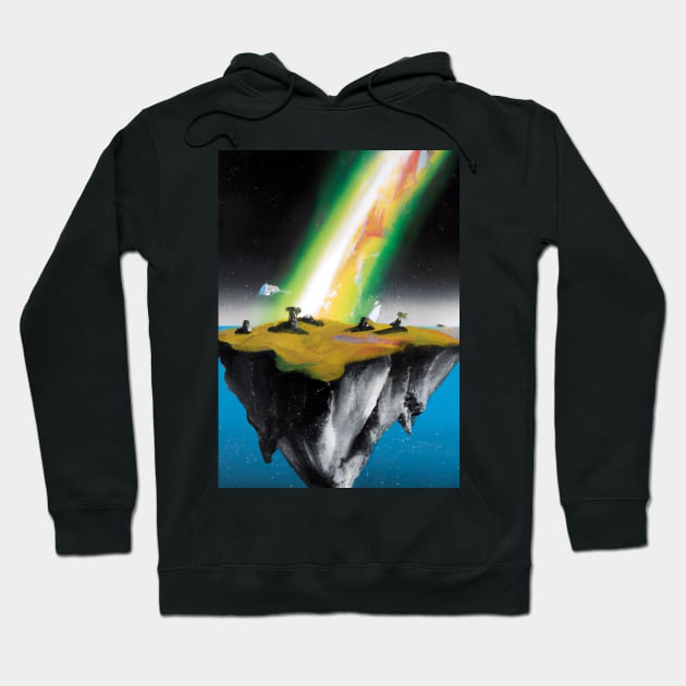 Flying Island Outer Space Hoodie by maxcode